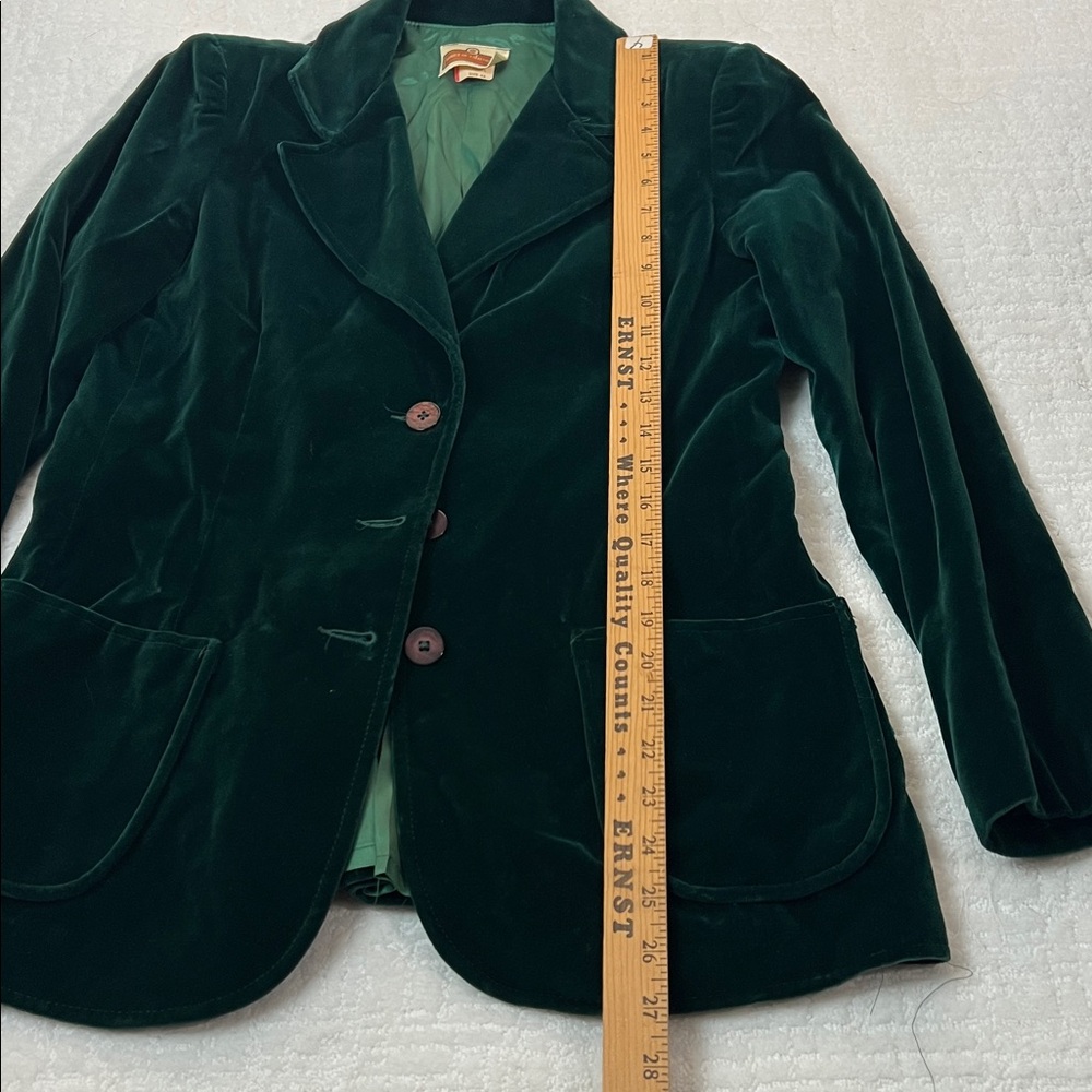 Vintage Koret of California green velvet collared button up blazer jacket 12 - Picture 7 of 8